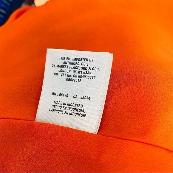 Anthropologie Halter Dress Small 6 orange paisley - Picture 8 of 11